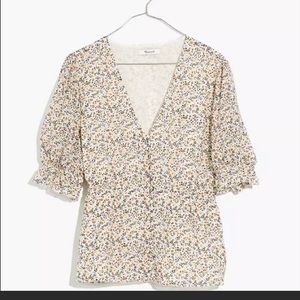 LIKE NEW XXS Madewell Peplum 100% Silk Peplum top